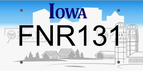 FNR131 Iowa License Plate