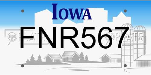 FNR567 Iowa License Plate
