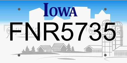 FNR5735 Iowa License Plate
