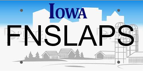 FNSLAPS Iowa License Plate