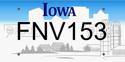 FNV153 Iowa License Plate