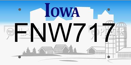 FNW717 Iowa License Plate