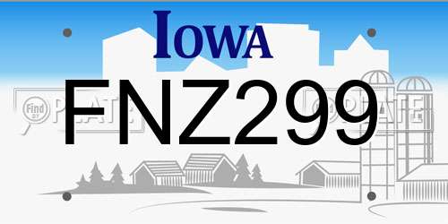 FNZ299 Iowa License Plate