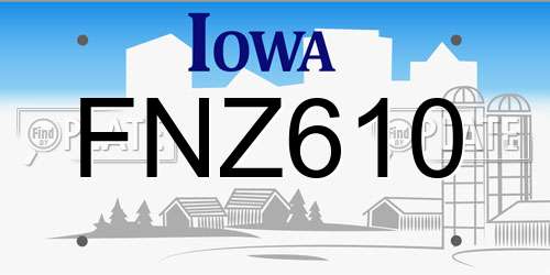 FNZ610 Iowa License Plate
