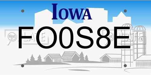 FO0S8E Iowa License Plate