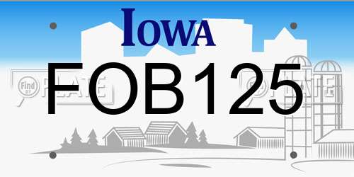 FOB125 Iowa License Plate
