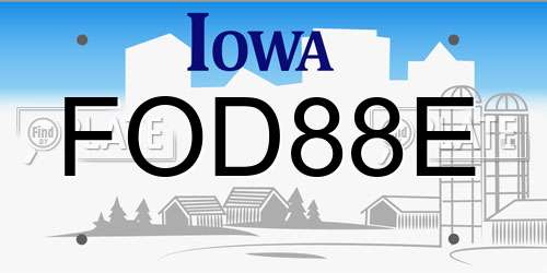 FOD88E Iowa License Plate