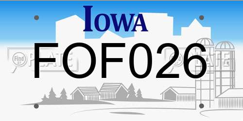 FOF026 Iowa License Plate