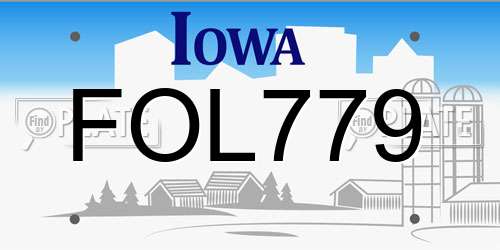 FOL779 Iowa License Plate