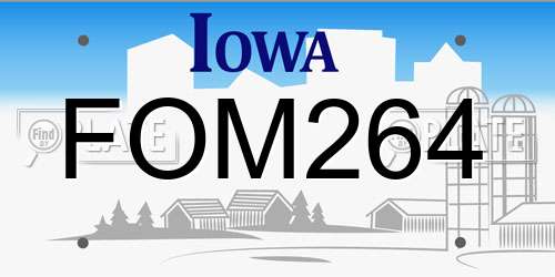 FOM264 Iowa License Plate