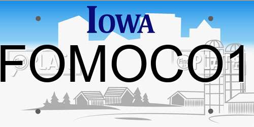 FOMOCO1 Iowa License Plate