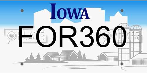 FOR360 Iowa License Plate