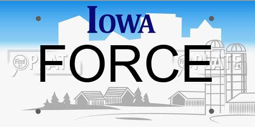 FORCE Iowa License Plate