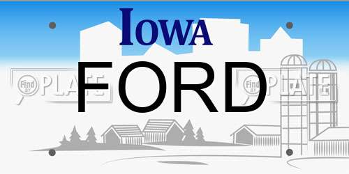 FORD Iowa License Plate