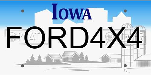 FORD4X4 Iowa License Plate