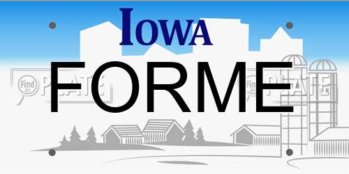 FORME Iowa License Plate
