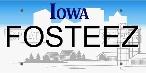 FOSTEEZ Iowa License Plate