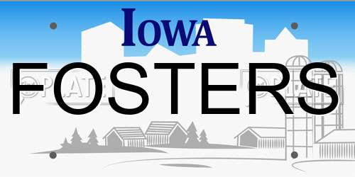 FOSTERS Iowa License Plate