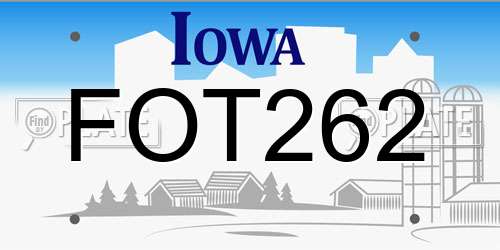 FOT262 Iowa License Plate
