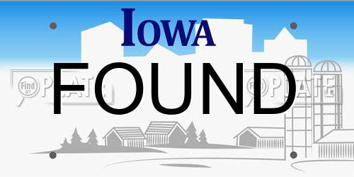 FOUND Iowa License Plate