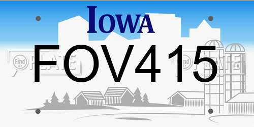 FOV415 Iowa License Plate