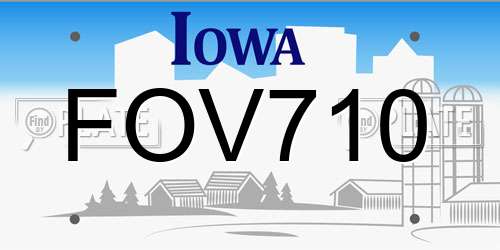 FOV710 Iowa License Plate