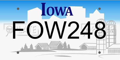 FOW248 Iowa License Plate