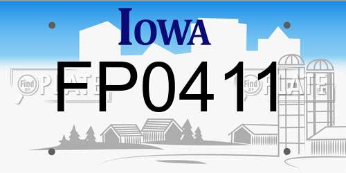 FP0411 Iowa License Plate