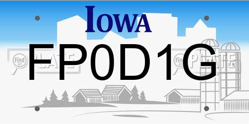 FP0D1G Iowa License Plate