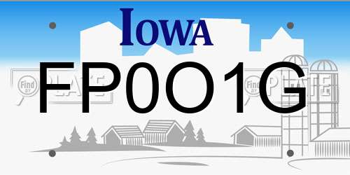 FP0O1G Iowa License Plate