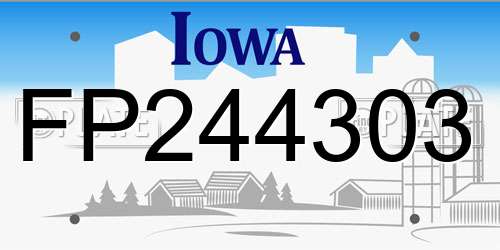 FP244303 Iowa License Plate
