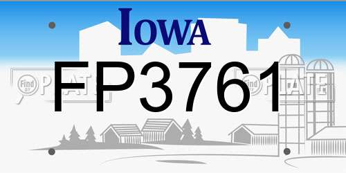 FP3761 Iowa License Plate