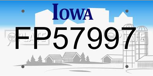 FP57997 Iowa License Plate