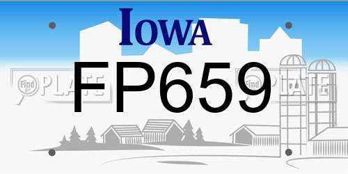 FP659 Iowa License Plate