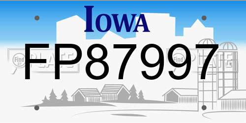 FP87997 Iowa License Plate