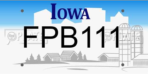 FPB111 Iowa License Plate