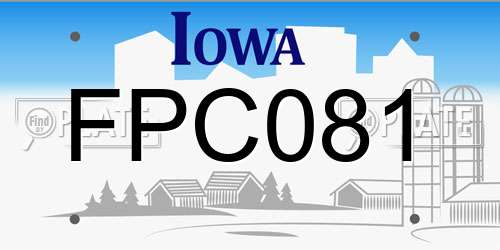 FPC081 Iowa License Plate