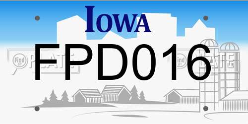 FPD016 Iowa License Plate