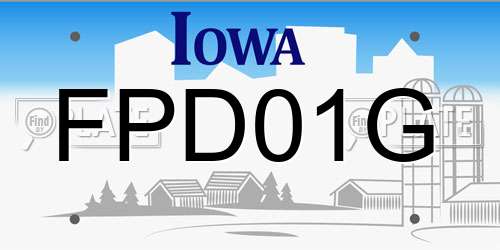FPD01G Iowa License Plate