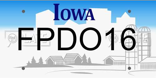 FPDO16 Iowa License Plate