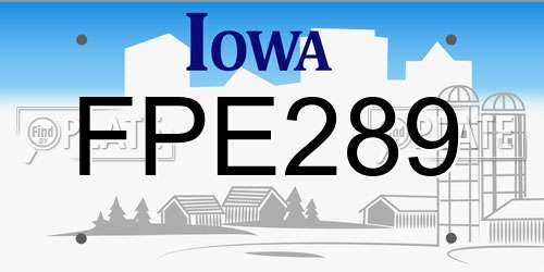 FPE289 Iowa License Plate