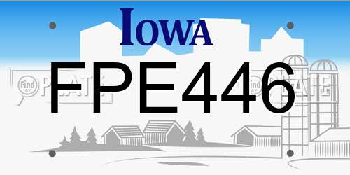 FPE446 Iowa License Plate