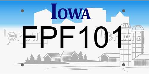 FPF101 Iowa License Plate