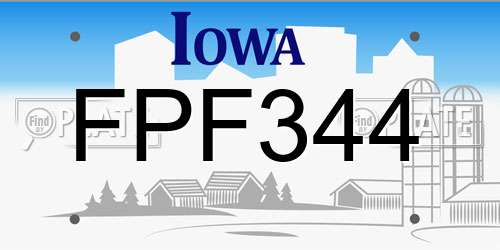 FPF344 Iowa License Plate