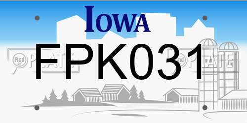 FPK031 Iowa License Plate