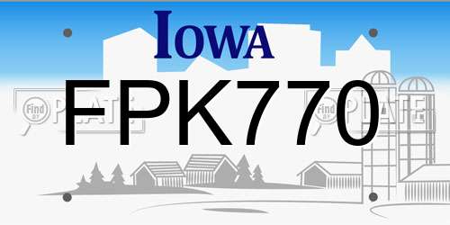 FPK770 Iowa License Plate