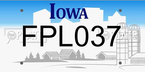 FPL037 Iowa License Plate
