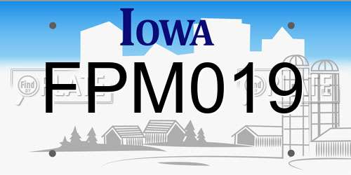 FPM019 Iowa License Plate