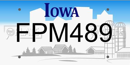 FPM489 Iowa License Plate