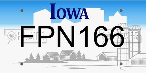 FPN166 Iowa License Plate